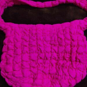 Hot Pink Qulited Handbag Purse